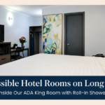 ADA King Room with king bed and wheelchair-accessible layout at Commack Inn, Commack NY